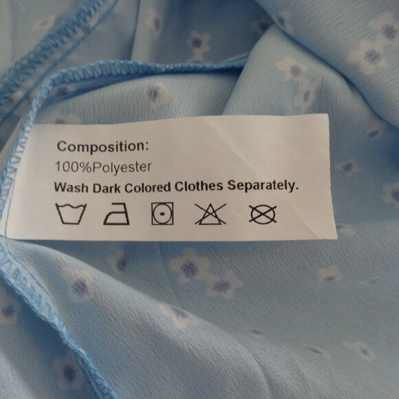 New! ZAFUL Forever Young - Floral Print Tie Mini Sundress - Light Blue - Size 6 - Picture 7 of 7